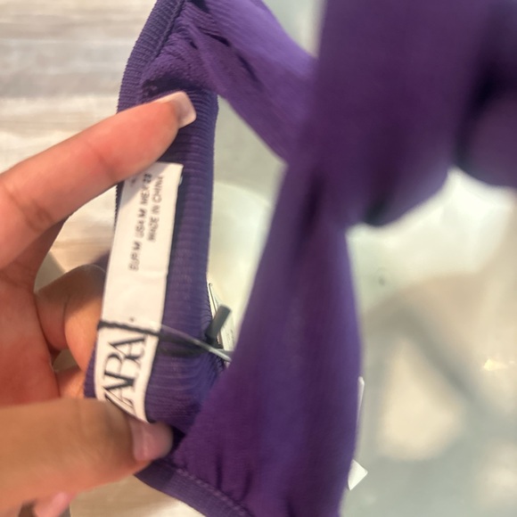 Zara Purple Twist Front Crop Top - Picture 4 of 5